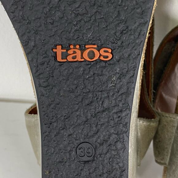 TAOS Carousel 2 Wedge Sandal Gray Leather Womens US  8-8.5 / EU 39 Walking Shoe - Picture 9 of 11